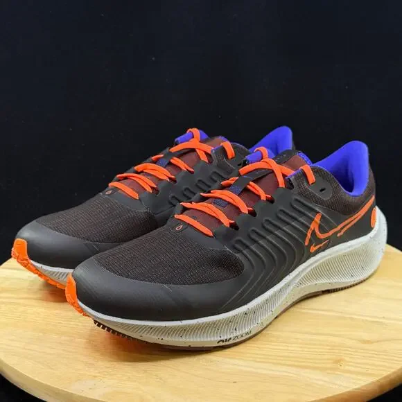 Nike Air Zoom Pegasus 38 Shield Men's Size 10 Shoes Black Orange DC4073-003